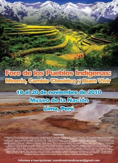Poster for Lima Conference on mining and indigenous peoples