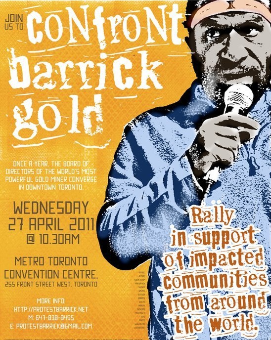 Protest poster for Barrick AGM 2011