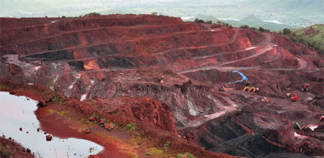 Iron ore mine in Bellary, India