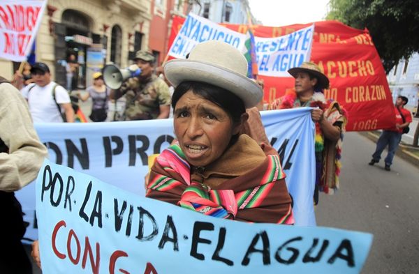 An Andean woman marches for the right to water