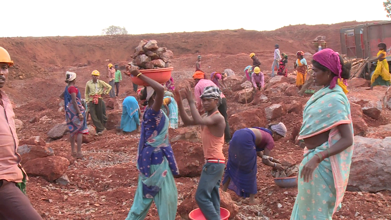 Workers at mine