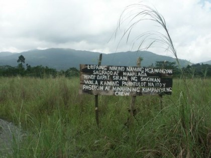 Sign at Mindoro Nickel site telling the company not to enter