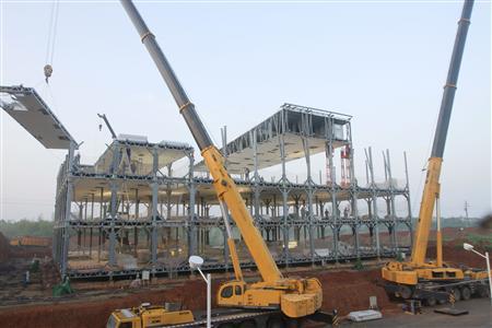 A view of the three-storey D3 cafeteria under construction
